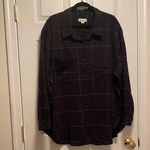 Ava & Viv Black/Rust Plaid Button Down Shirt…size 3X